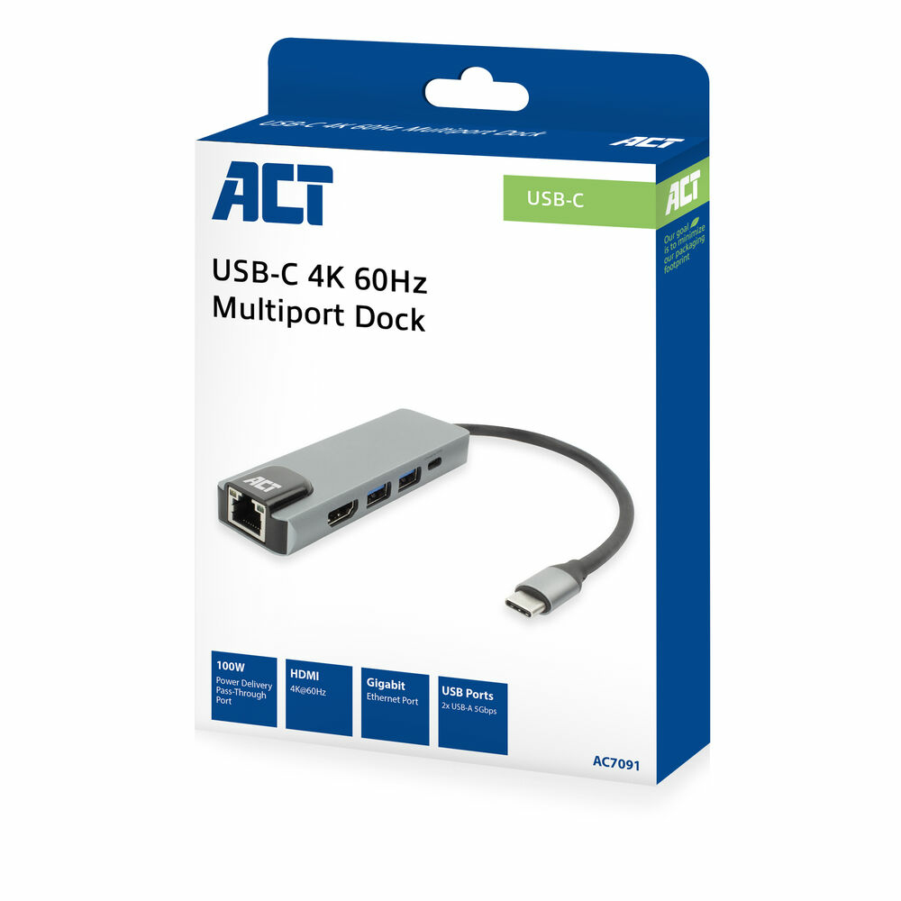 Act usb-c 4k docking station for 1 hdmi - Afbeelding 2