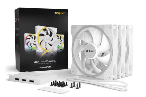 Be quiet light wings white 140mm pwm tri