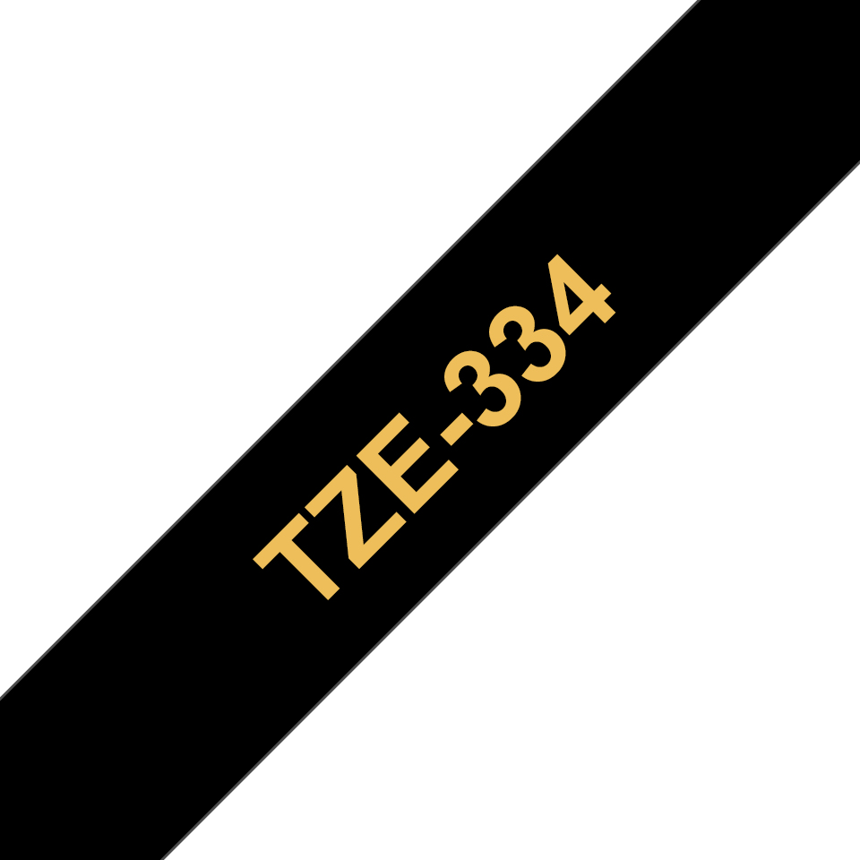 Brother tape/12mm gold on black f p-touc - Afbeelding 1