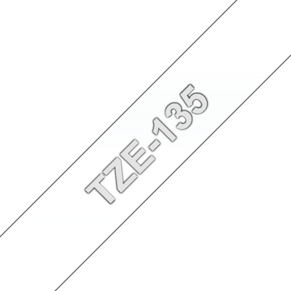 Brother tape/12mm white on clear f p-tou