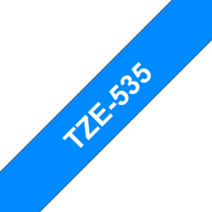 Brother tape/12mm white on blue f p-touc - Afbeelding 1