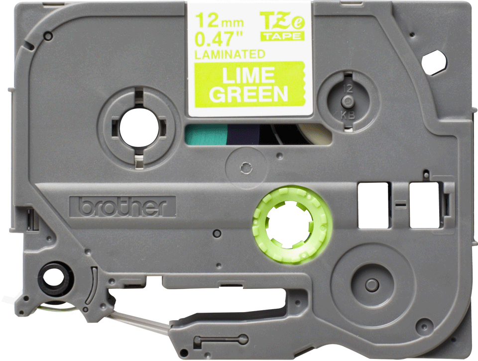 Brother tape/12mm green on white f p-tou - Afbeelding 2