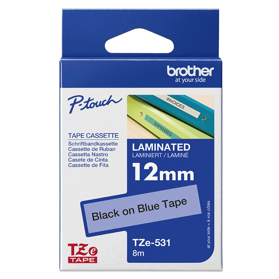 Brother tape/black-blue 12mm f 3xx 5XX - Afbeelding 3
