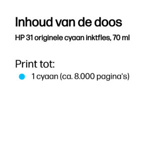 HP ink 31 bottle cyan - Afbeelding 3