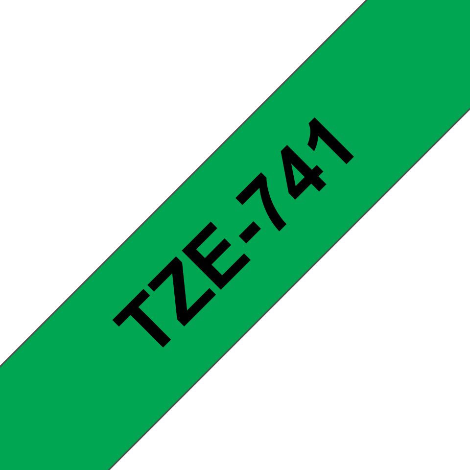 Brother tape/18mm black on green f p-tou - Afbeelding 1