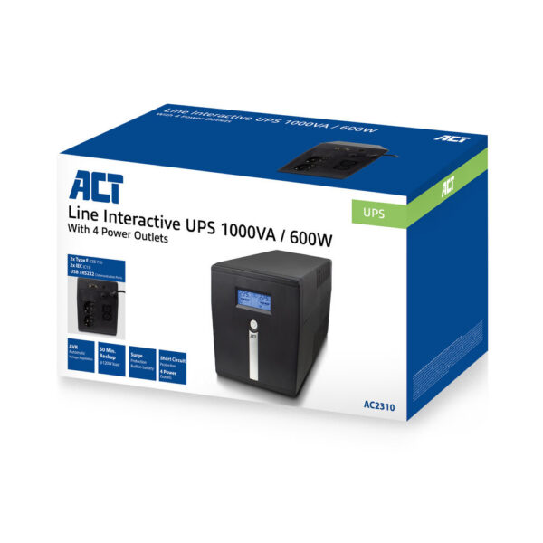 Act ups, 1000 va, 2x iec c13, 2x type f