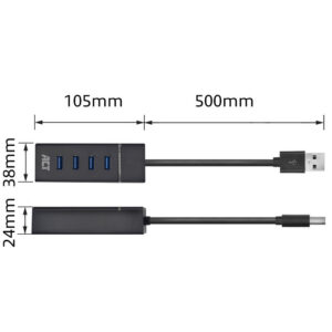 Act usb hub 3.2, 4x usb-a, zwart - Afbeelding 5