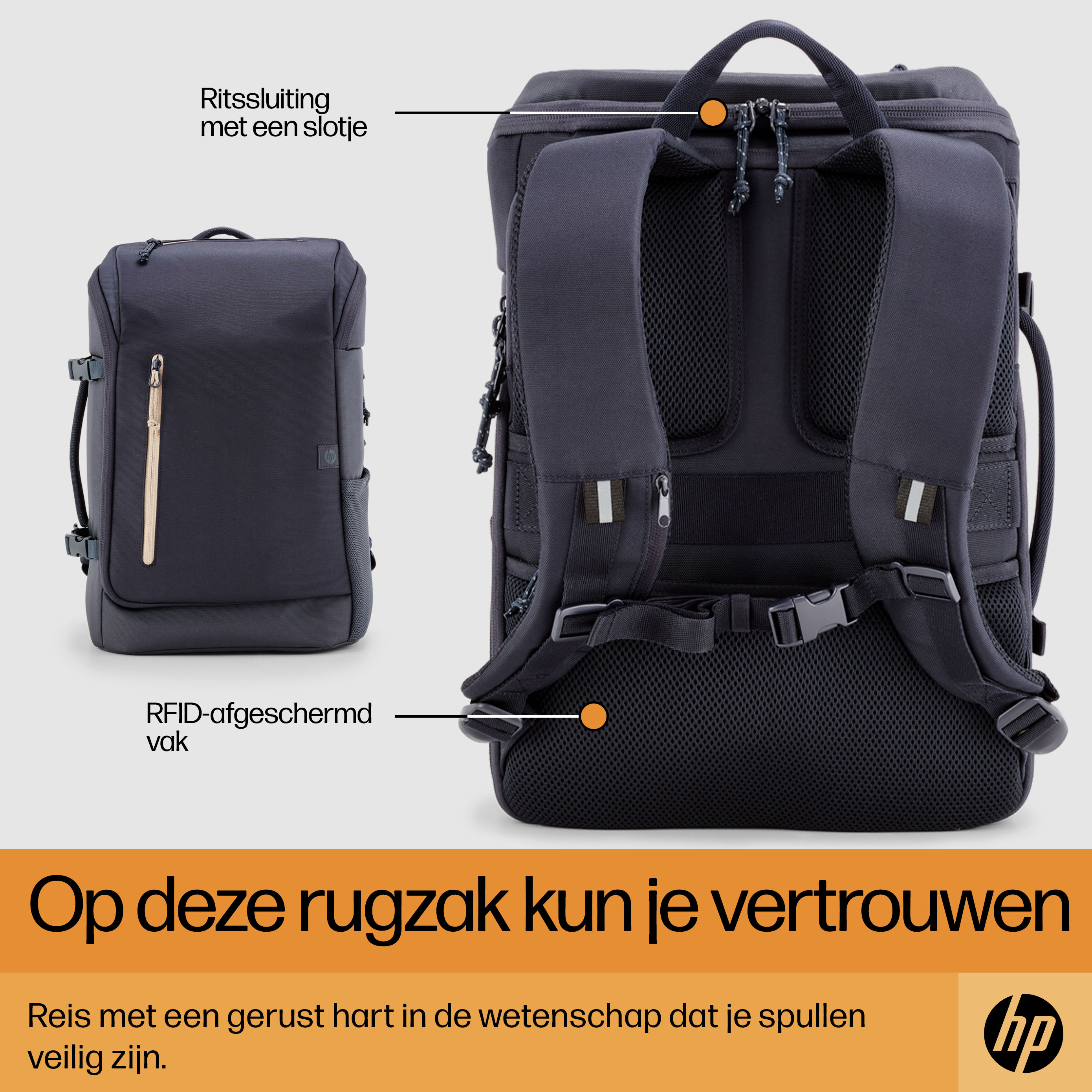 HP travel 25l 15.6 bnglaptop bckpck - Afbeelding 4