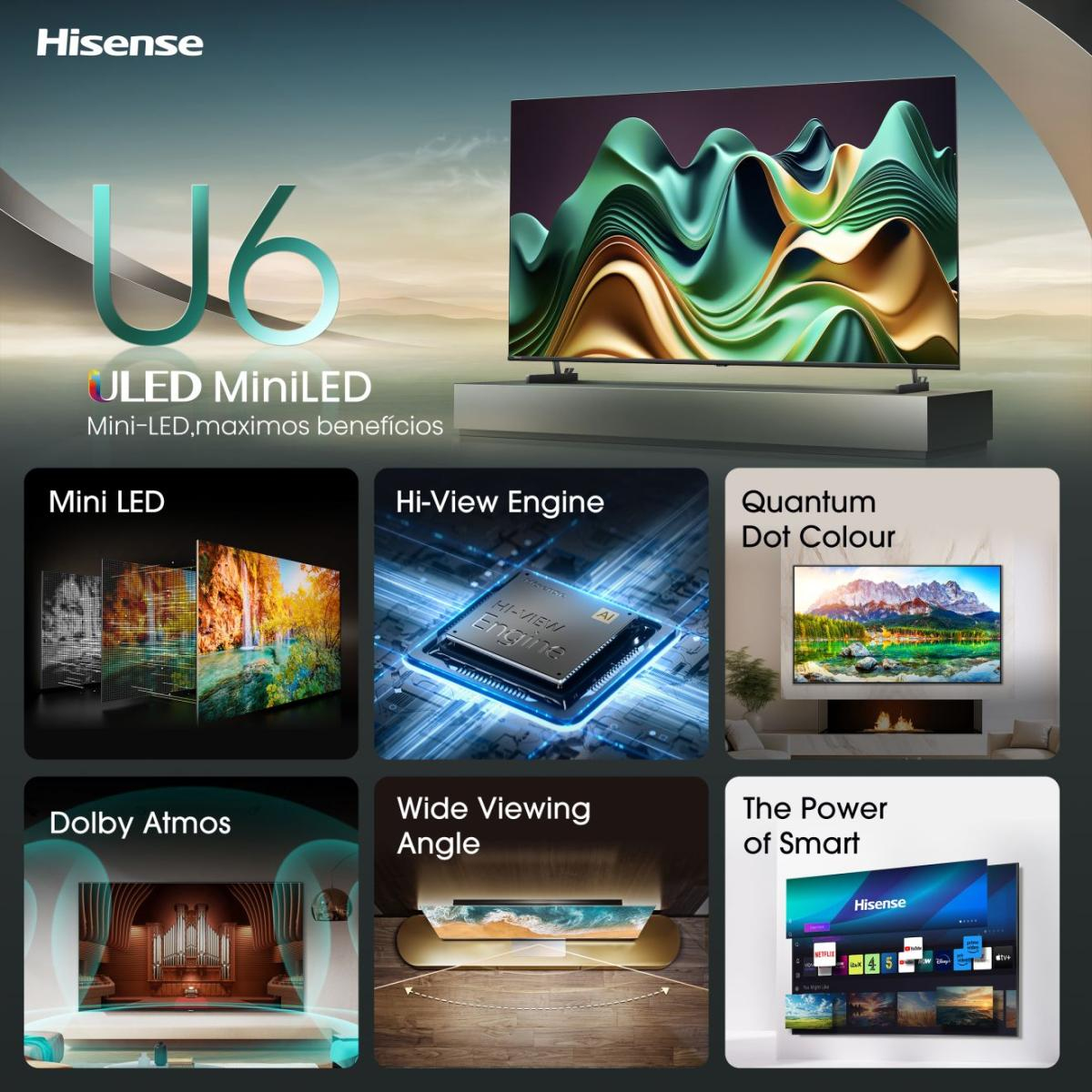 Hisense mini-led UHD 4k 75U6NQ - Afbeelding 4
