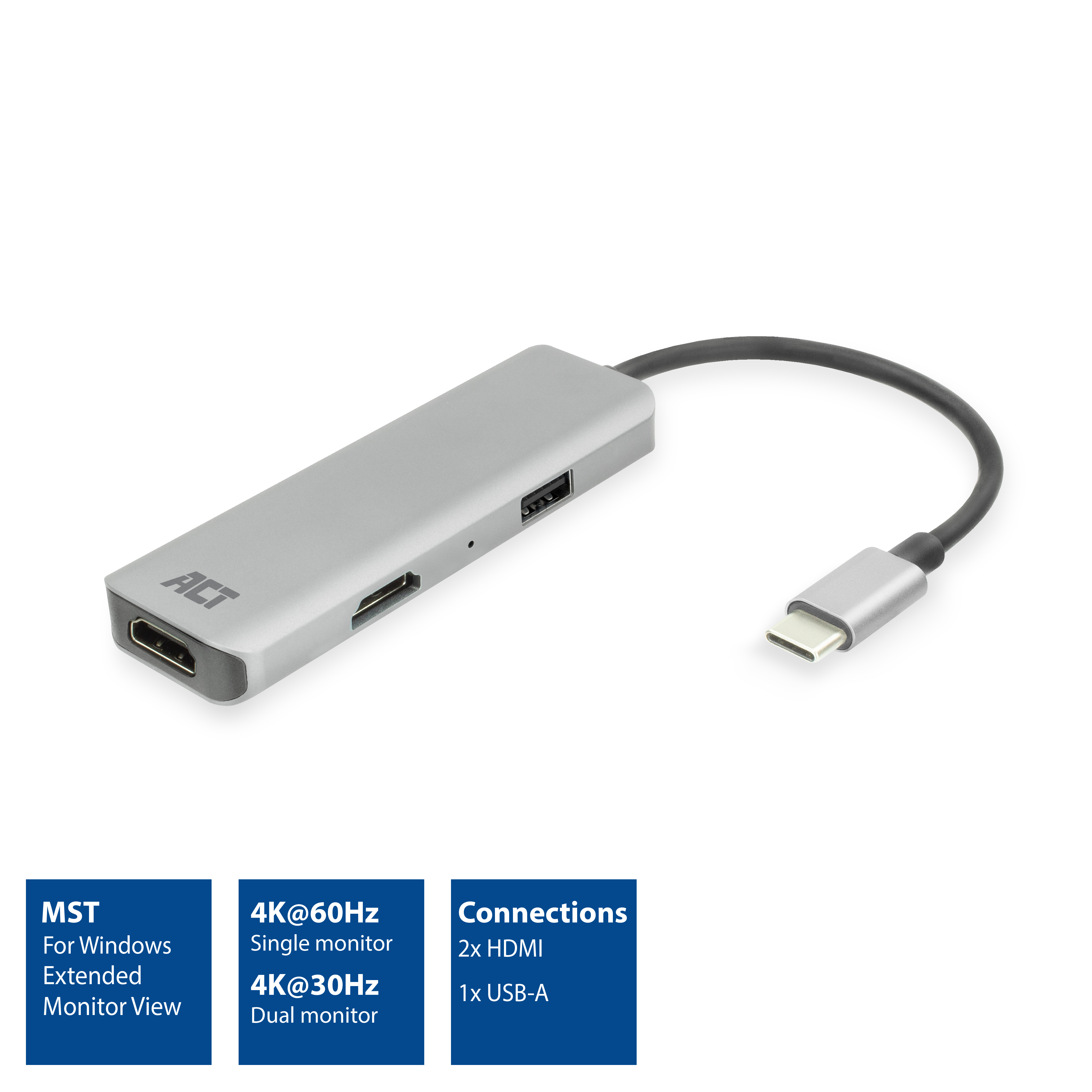 Act usb-c 4k multiport adapter for 2 hdm - Afbeelding 2
