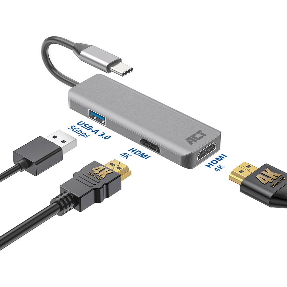 Act usb-c 4k multiport adapter for 2 hdm - Afbeelding 4