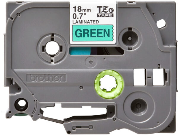 Brother tape/18mm black on green f p-tou