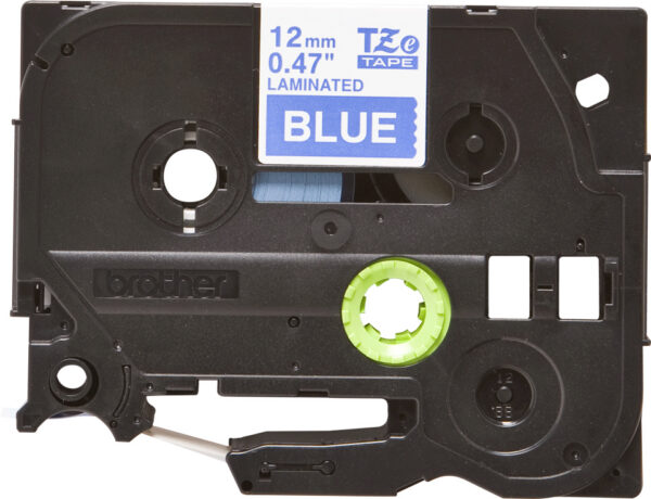 Brother tape/12mm white on blue f p-touc