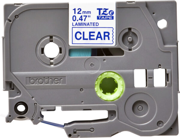 Brother tape/12mm blue on clear f p-touc