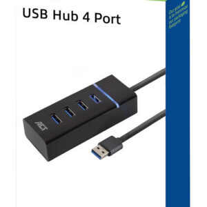 Act usb hub 3.2, 4x usb-a, zwart - Afbeelding 2