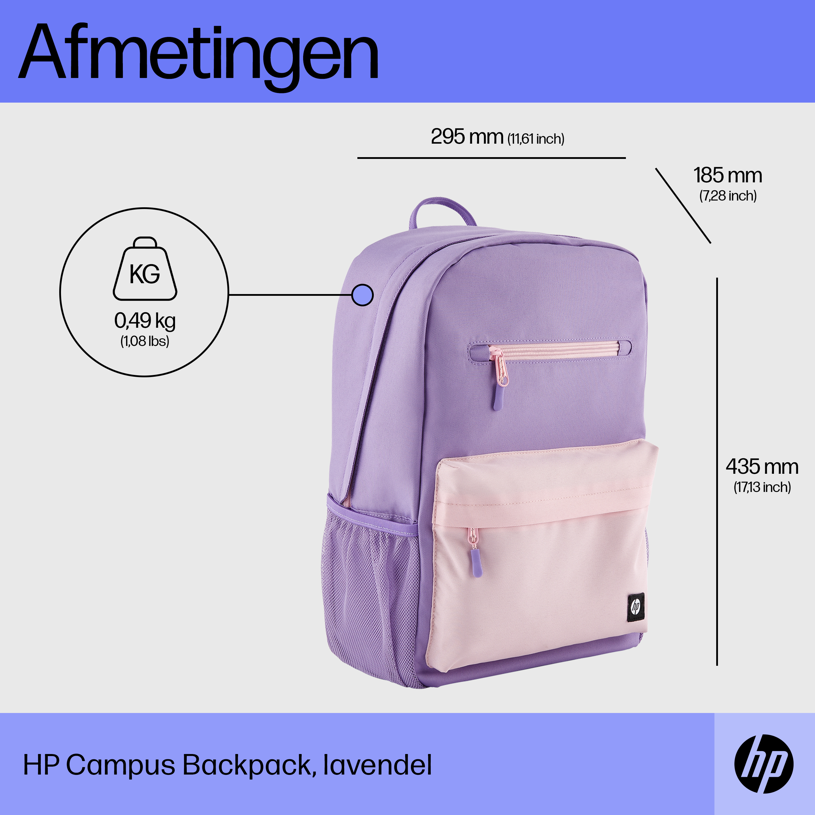 HP campus lavender backpack - Afbeelding 4