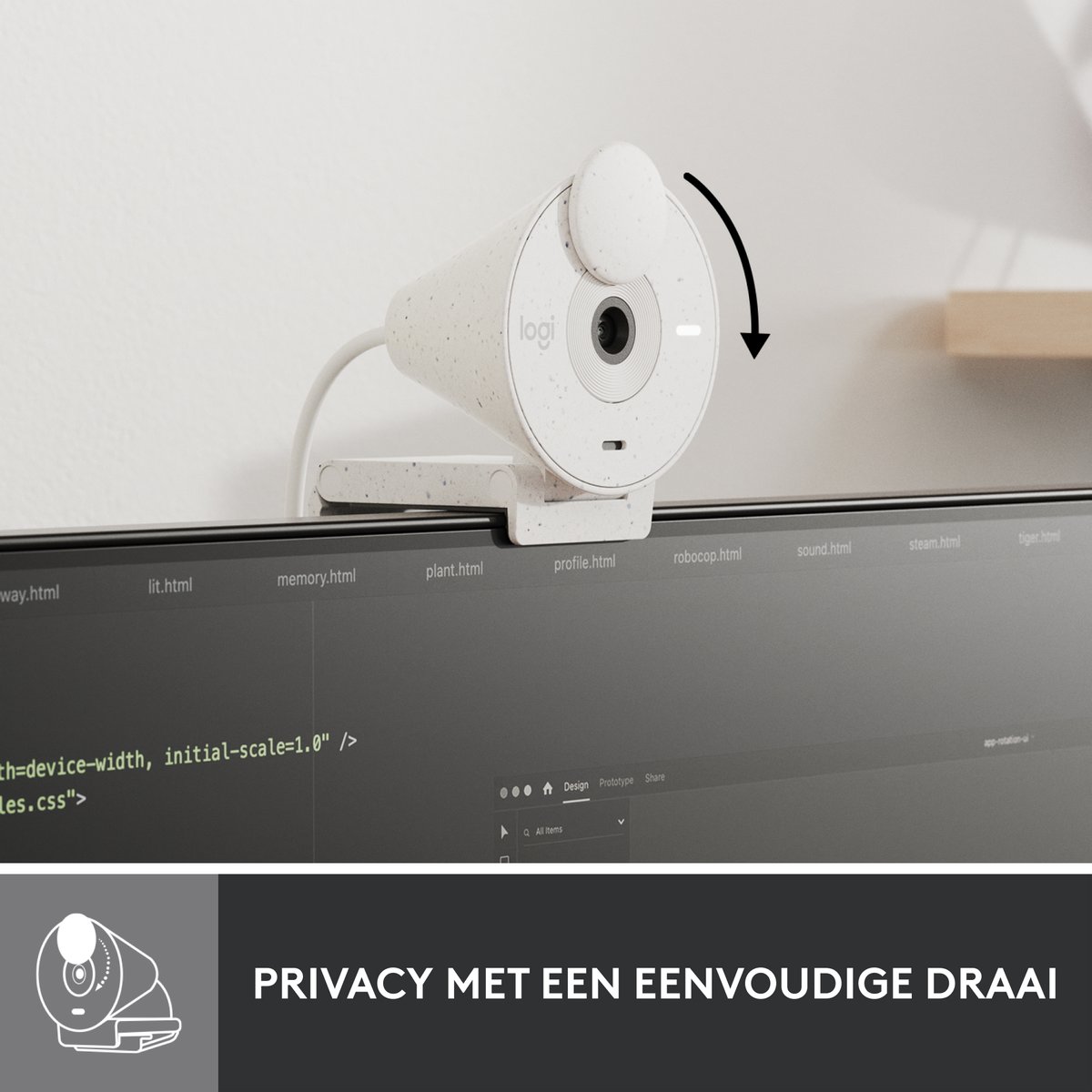 Logitech brio 300 FHD webcam off-white - Afbeelding 5